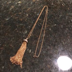 Gold necklace with tassel